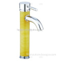 yellow bathroom sink stone faucet